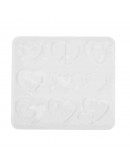 Molde para resina. Dijes y aretes. Corazones (2). 105x94x4.5 mm. 1 ud.