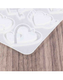 Molde para resina. Dijes y aretes. Corazones (2). 105x94x4.5 mm. 1 ud.