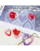 Molde para resina. Dijes y aretes. Corazones (3). 110x70x4.5 mm. 1 ud.