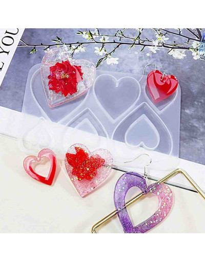 Molde para resina. Dijes y aretes. Corazones (3). 110x70x4.5 mm. 1 ud.