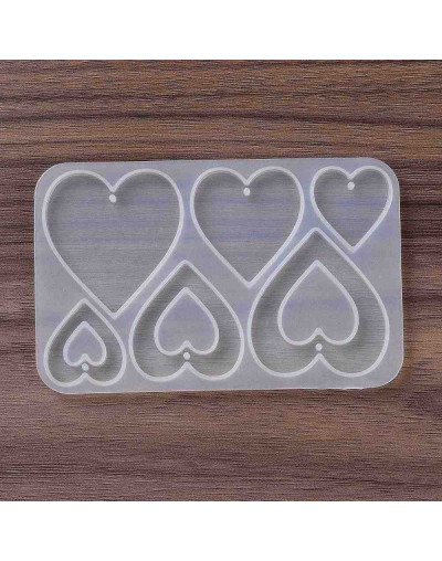 Molde para resina. Dijes y aretes. Corazones (3). 110x70x4.5 mm. 1 ud.