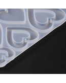 Molde para resina. Dijes y aretes. Corazones (3). 110x70x4.5 mm. 1 ud.