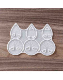 Molde para resina. Dijes y aretes. Arboles. 104x155x6 mm. 1.8 mm perforación. 1 ud.