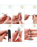 Taladro manual. Mango de aleación. 89x14 milímetros. 10 brocas de acero (de 0,8 a 3 mm). 1 Set.