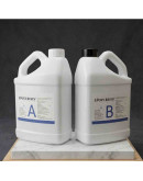Resina Epoxy. Color cristal. Relación 1:1. 1/2+1/2 galón (3780 ml). Incluye accesorios. 1 set.