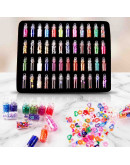 Glitter. Decoración para resina. Set de 48 colores y formas diferentes. 1 set.