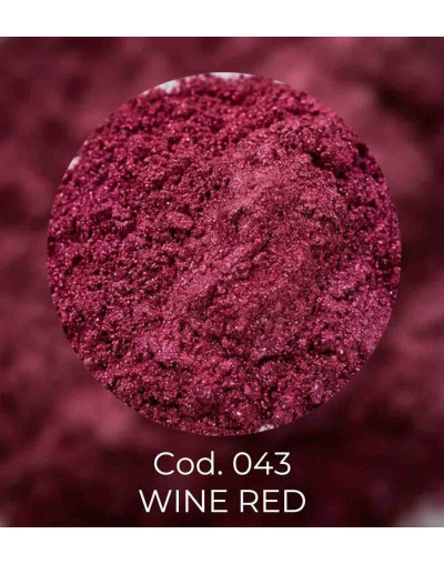 Polvo Mica. WINE RED. Para uso con resina, cera, parafina y glicerina. 100 gramos.
