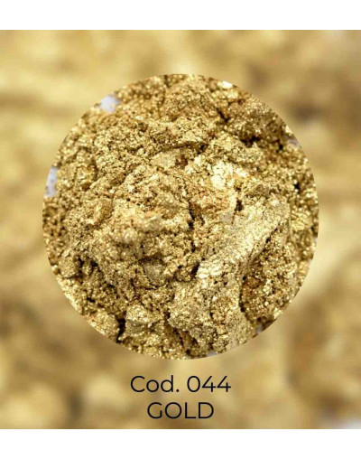 Polvo Mica. GOLD. Para uso con resina, cera, parafina y glicerina. 50 gramos.