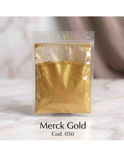 Polvo Mica. MERK GOLD. Para uso con resina, cera, parafina y glicerina. 50 gramos.