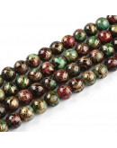 Esfera. Drawbench Style. Red Win - Green. 6~6.5 mm. 1 mm perforación. 140 uds hilo aprox.