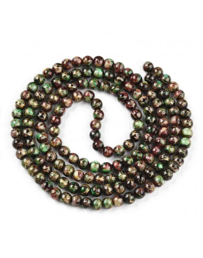 Esfera. Drawbench Style. Red Win - Green. 6~6.5 mm. 1 mm perforación. 140 uds hilo aprox.
